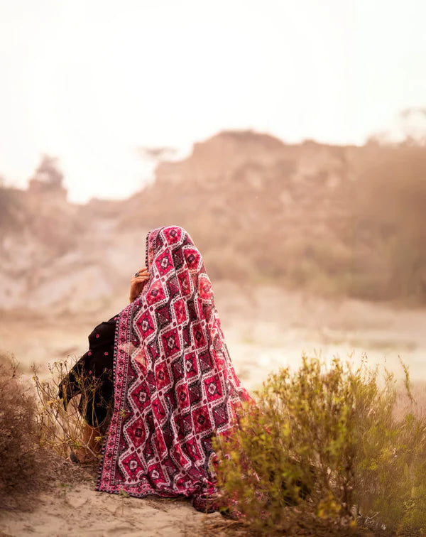 Black Three-Piece Khaddar