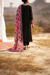 Black Three-Piece Khaddar