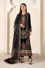 3-Pc Embroidered Black Suit